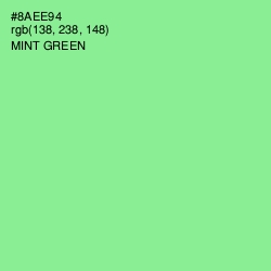 #8AEE94 - Mint Green Color Image